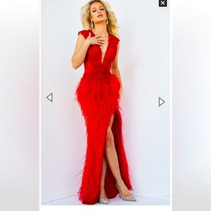 Jovani Feather Dress